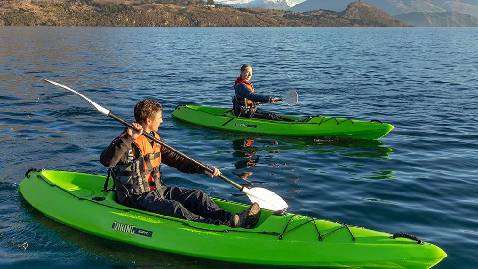 Immerse yourself in Lake Wanaka with the freedom to explore at your own pace on a kayak. Enjoy the calm of having a piece of the lake all to yourself, and soak in the scenery up close!